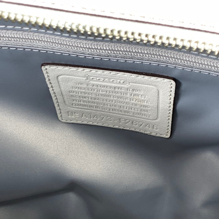 【中古品】【レディース】 COACH コーチ F26746 テイラー ストロー キャリーオール ハンドバッグ ブランド カバン 180-260328-gm-10-fuz カラー:ベージュ ホワイト 万代Net店