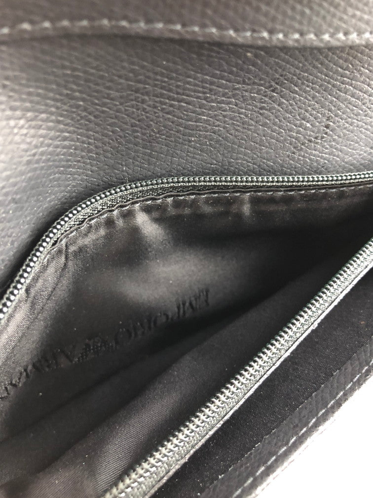【中古品】【メンズ】 Emporio Armani エンポリオ・アルマーニ Y4R256 YAQ2E 81072 二つ折り長財布 200-251221-SY-01-iwa カラー:BLACK 万代Net店