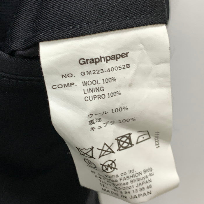 【中古品】【メンズ】 GRAPHPAPER GM223-40052B SCALE OFF WOOL TAPERED SLACKS ウールテーパードスラックス パンツ ボトムス ブランド 古着 151-250927-gm-05-fuz サイズ:F カラー:ブラック 万代Net店