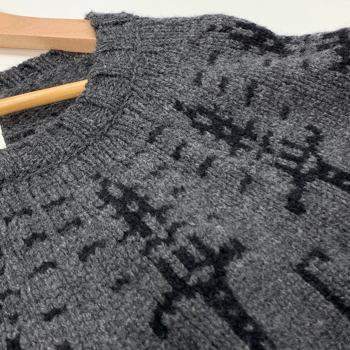 【中古品】【メンズ】 WACKO MARIA ワコマリア 16FW-WMK-KN14 KNIFE PATTERN NORDIC SWEATER ニット セーター ブランド 古着 140-250608-gm-32-fuz サイズ:M カラー:グレー 万代Net店