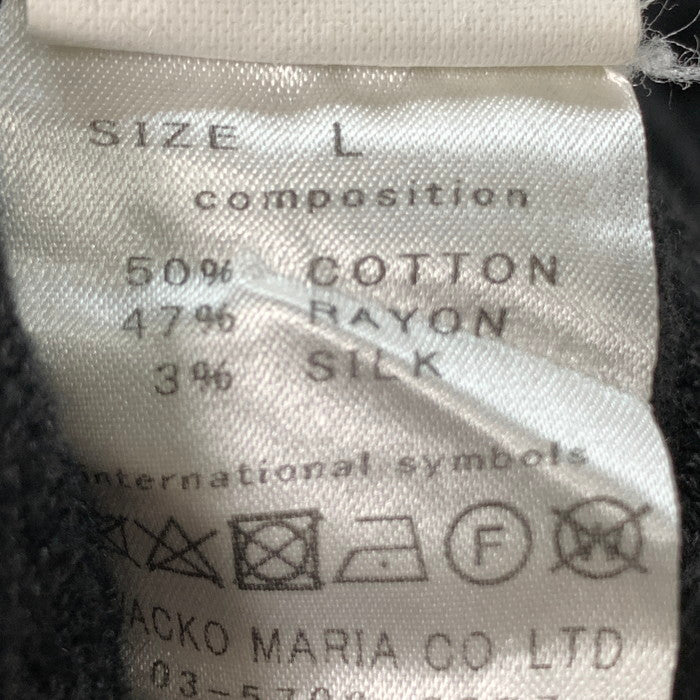 【中古品】【メンズ】 WACKO MARIA ワコマリア LEOPARD KNIT POLO SHIRT ニット ポロシャツ 長袖 ブランド 古着 140-251122-gm-07-fuz サイズ:L カラー:ブラック 万代Net店