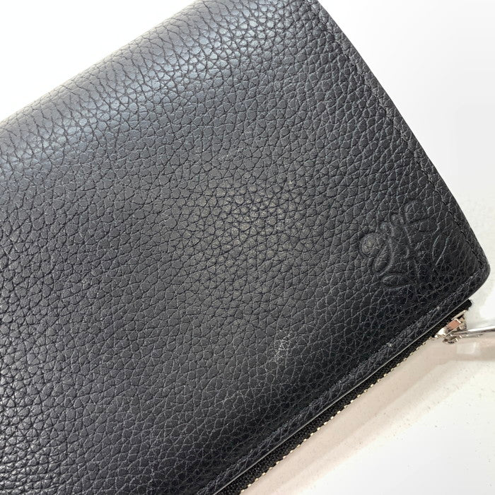 【中古品】【メンズ/レディース】 LOEWE ロエベ スリムコンパクトウォレット ブランド 財布 181-251220-gm-29-fuz カラー:ブラック 万代Net店