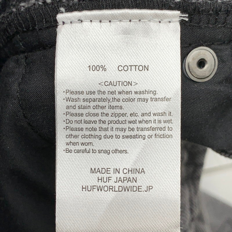 【中古品】【メンズ】 HUF ハフ MONOGRAM DENIM PANT PANTS モノグラムデニムパンツ ジーンズ ボトムス ブランド 古着 153-260412-gm-22-fuz サイズ:28 カラー:ブラック 万代Net店