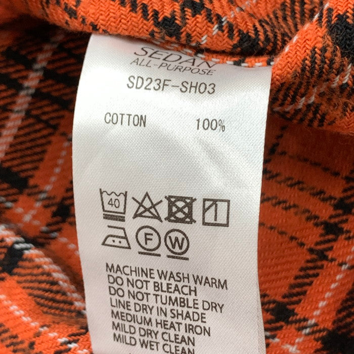 【中古品】【メンズ】 SEDAN ALL-PURPOSE 長袖シャツ ブランド 古着 140-251122-gm-02-fuz サイズ:XL カラー:オレンジ チェック 万代Net店