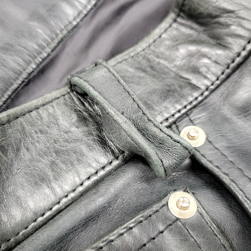 【中古品】【メンズ】 R.B.C ZIPPER FLY LEATHER PANTS ジッパーフライ レザーパンツ ボトムス 145-250527-as-45-izu サイズ:34 カラー:ブラック 万代Net店