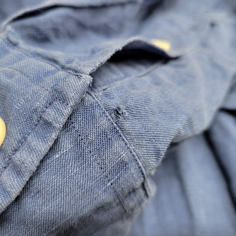 【中古品】【メンズ】 LINEN OPEN COLLAR LS SHIRT リネン オープンカラーシャツ 長袖 トップス 146-260112-as-13-izu サイズ:XXL カラー:ブルー 万代Net店