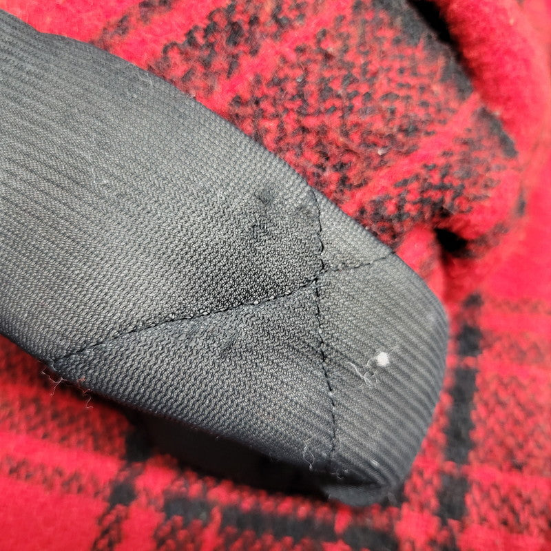 【中古品】【メンズ】 MANHATTAN マンハッタン CORDUROY COLLAR CHECK WOOL JACKET コーデュロイ カラー チェック ウールジャケット USA製 アウター 146-260118-as-05-izu サイズ:L カラー:レッド×ブラック 万代Net店