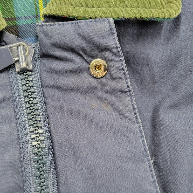 【現状渡し品】【メンズ】 CORDUROY COLLAR DOWN JACKET コーデュロイ カラー ダウン ジャケット アウター 146-260223-kh-03-izu サイズ:M カラー:ネイビー×グリーン 万代Net店