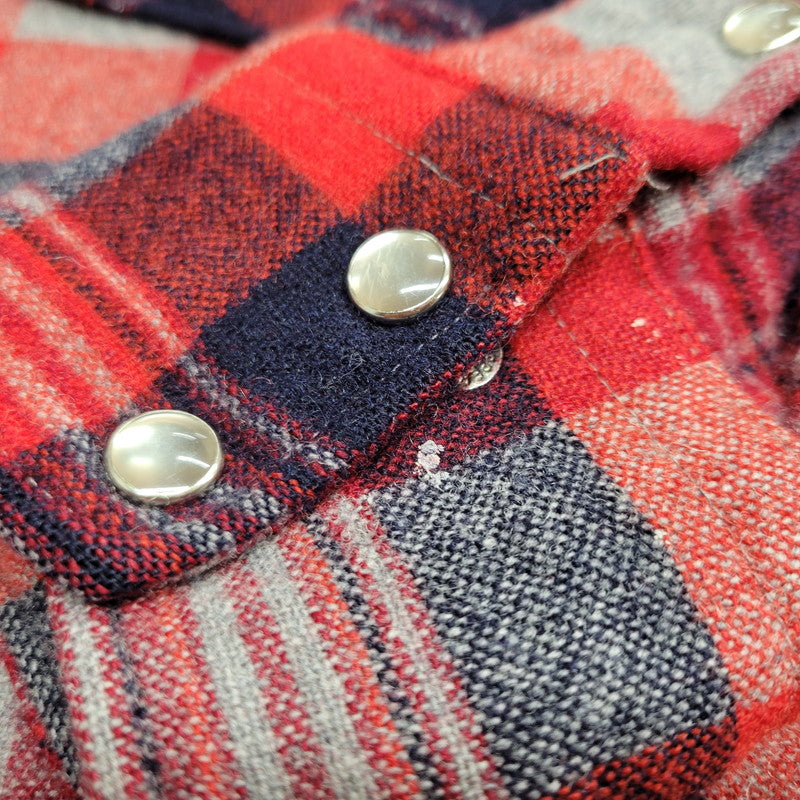 【中古品】【メンズ】 PENDLETON ペンドルトン WOOL WESTERN CHECK SHIRT ウール ウエスタン チェックシャツ 長袖 トップス 146-260506-as-26-izu サイズ:L カラー:レッド系 万代Net店