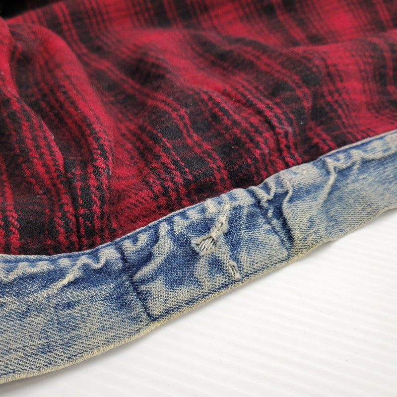 【現状渡し品】【メンズ】 Polo by Ralph Lauren ポロバイラルフローレン CHECK BLANKET LINER CORDUROY COLLAR DENIM JACKET コーデュロイ カラーデニムジャケット 146-260608-as-05-izu サイズ:XL カラー:インディゴ 万代Net店