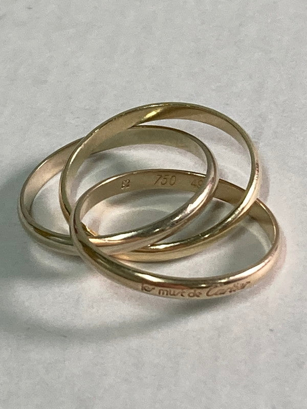 【中古品】【メンズ/レディース】 MUST DE CARTIER マストドゥカルティエ トリニティトリニティ SM リング 指輪 アクセサリー 182-250122-AS-11-min カラー:ゴールド 9号 万代Net店