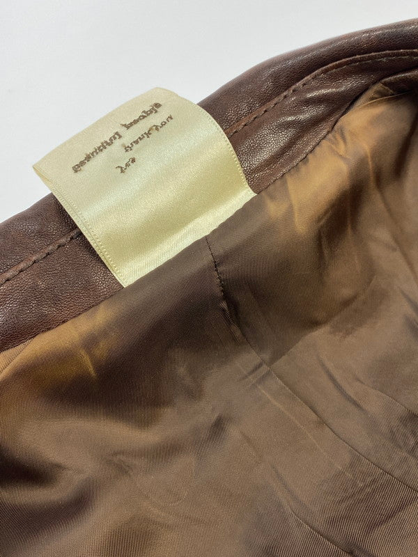 【中古品】【レディース】 LEATHER JACKET 1811402401 18年モデル ダブルライダースレザージャケット アウター 169-260509-yn-04-min サイズ:120 カラー:ブラウン 万代Net店
