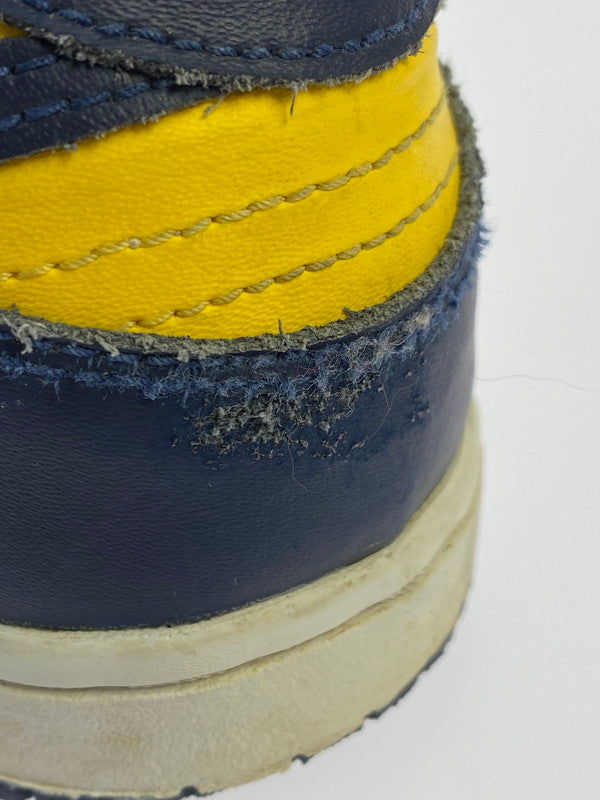 【中古品】【キッズ】 NIKE ナイキ DUNK LOW (PS) MICHIGAN CW1588-700 PSダンク ロー ミシガン (キッズ) 子供用スニーカー 靴 ローカット 173-241124-em-08-min サイズ:21.5cm カラー:イエロー/ネイビー 万代Net店
