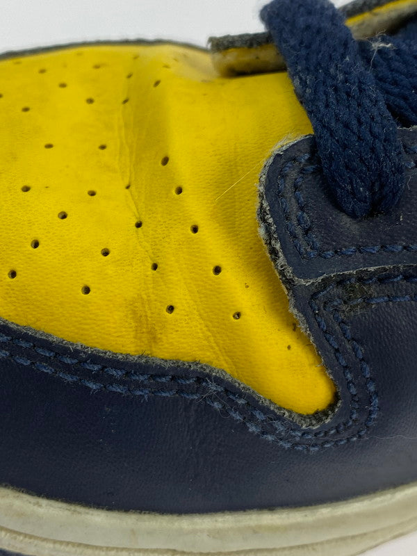 【中古品】【キッズ】 NIKE ナイキ DUNK LOW (PS) MICHIGAN CW1588-700 PSダンク ロー ミシガン (キッズ) 子供用スニーカー 靴 ローカット 173-241124-em-08-min サイズ:21.5cm カラー:イエロー/ネイビー 万代Net店