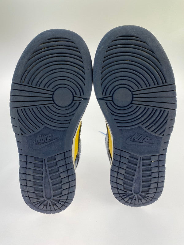 【中古品】【キッズ】 NIKE ナイキ DUNK LOW (PS) MICHIGAN CW1588-700 PSダンク ロー ミシガン (キッズ) 子供用スニーカー 靴 ローカット 173-241124-em-08-min サイズ:21.5cm カラー:イエロー/ネイビー 万代Net店