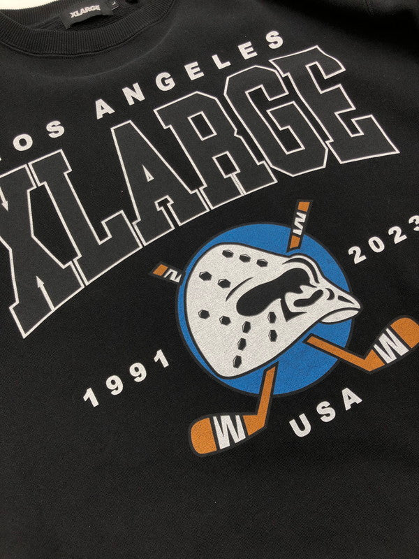 【中古品】【メンズ】 XLARGE エクストララージ HOCKEY CREWNECK SWEAT 101231012004 ホッケー クルーネック スウェット トレーナー 150-260516-na-18-tagh サイズ:L カラー:ブラック 万代Net店