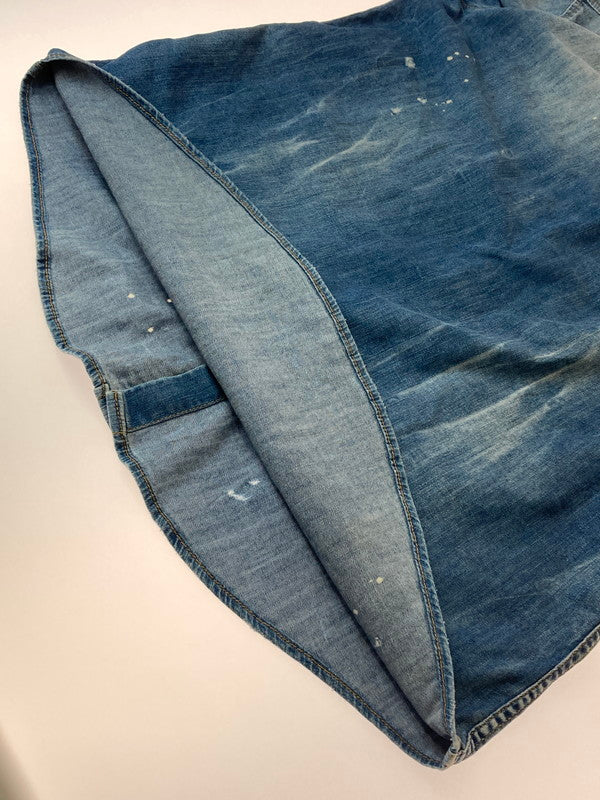 【現状渡し品】【メンズ】 DSQUARED2 ディースクエアード S74DM0117 クラッシュ加工デニムシャツ 141-240902-me-06-min サイズ:44 カラー:インディゴ 万代Net店