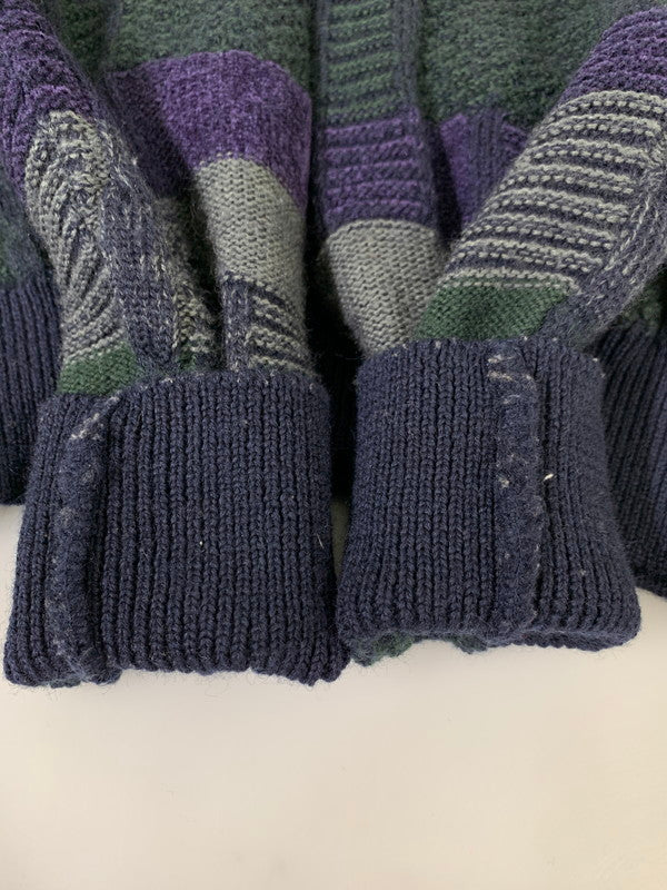 【中古品】【メンズ】 ALEXIS アレクシス 80-90S 3D KNIT SWEATER ヴィンテージ ニット セーター 146-260416-AS-23-min サイズ:L カラー:グリーン/ネイビー 万代Net店