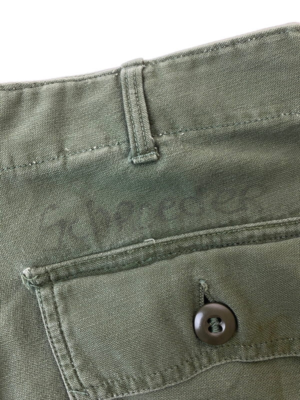 【中古品】【メンズ】 U.S.ARMY ユーエスアーミー CONTRACT.9182 60-70S REMAKE COTTON SATEEN BAKER PANTS ボトムス 157-240925-AS-38-min サイズ:サイズ 30×33 カラー:オリーブ 万代Net店