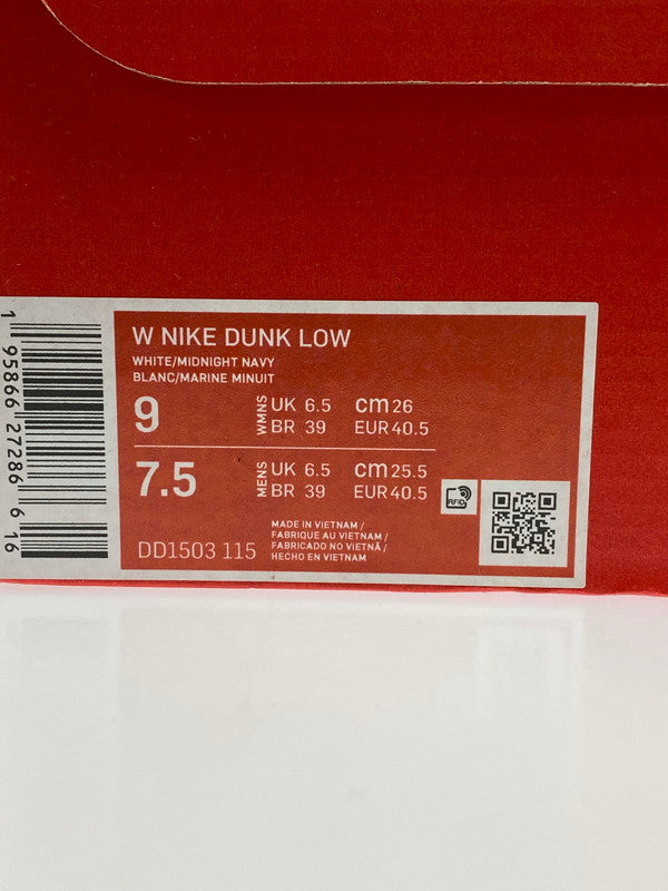 【中古美品】【メンズ/レディース】 NIKE ナイキ 【中古】【メンズ/レディース】 NIKE ナイキ DD1503-115 WMNS DUNK LOW"VINTAGE NAVY" 靴 160-241106-AS-30-min サイズ:26.0cm カラー:ネイビー/ホワイト 万代Net店