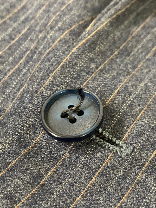 【中古品】【メンズ】 YVES SAINT LAURENT イヴ・サンローラン 本人期 フランス製 70-80S 2B STRIPED TAILORED JACKET ストライプ テイラードジャケット アウター 141-241113-jt-02-min サイズ:サイズ カラー:ネイビー系 万代Net店