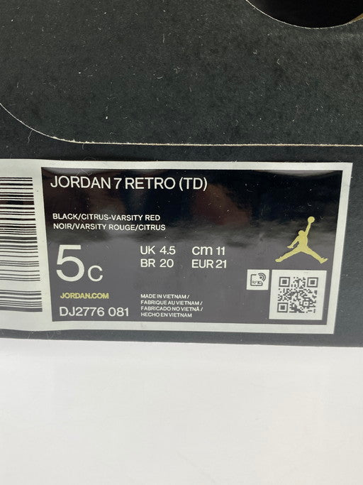 【中古品】【キッズ】 NIKE ナイキ TD AIR JORDAN 7 RETRO DJ2776-081 エア ジョーダン レトロ スニーカー 靴 160-241216-yn-18-min サイズ:11.0cm US5C カラー:BLACK/CITRUS-VARSITY-RED 万代Net店