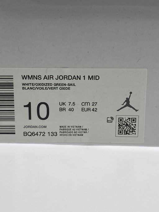【中古美品】【メンズ】 NIKE ナイキ BQ6472-133 AMNS AIR JORDAN 1 MID GREEN エア ジョーダン 1 ミッド スニーカー シューズ 靴 160-250109-me-11-min サイズ:27.0cm US10 カラー:WHITE/OXIDIZED GREEN/SAIL 万代Net店