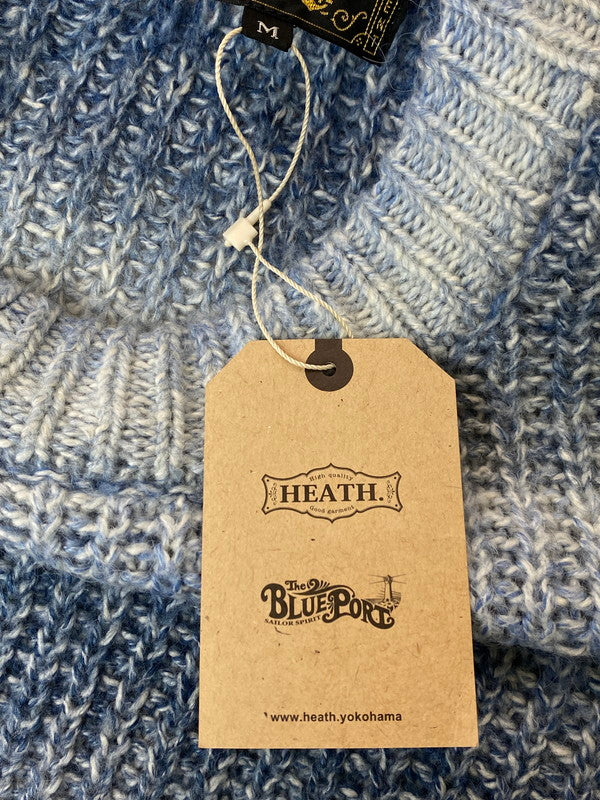 【中古美品】【メンズ】 THE BLUE PORT ブルーポート × HEATH ヒース グラデーションニット KN010 メンズ セーター 長そで 145-250123-em-06-min サイズ:M カラー:ホワイト/ネイビー(グラデーション) 万代Net店