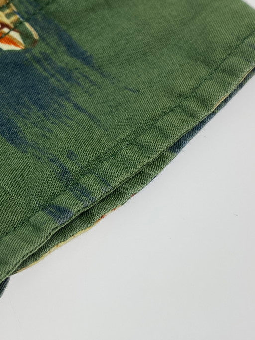 【中古品】【メンズ】 NAUTICA ノーティカ YACHT ALL OVER GRAPHIC SHIRT ヨット オールオーバー グラフィック プリント シャツ 長袖トップス 146-250221-me-16-min サイズ:XL カラー:グリーン系 万代Net店