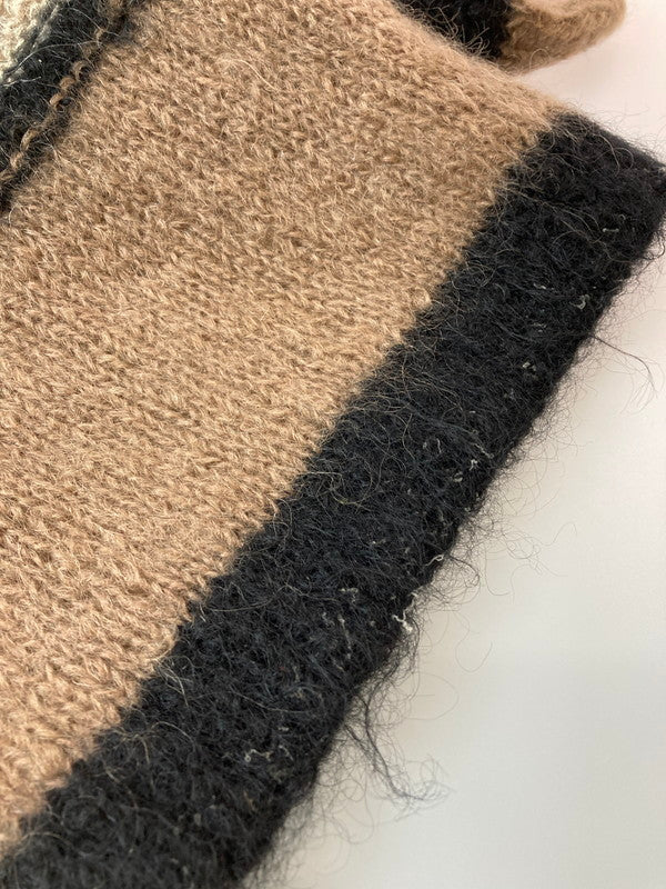 【中古品】【メンズ】 VINTAGE ヴィンテージ 推定60S MULTI BORDER MOHAIR KNIT ニット トップス 146-250326-ks-36-min サイズ:不明 カラー:ブラウン/ブラック/ホワイト 万代Net店
