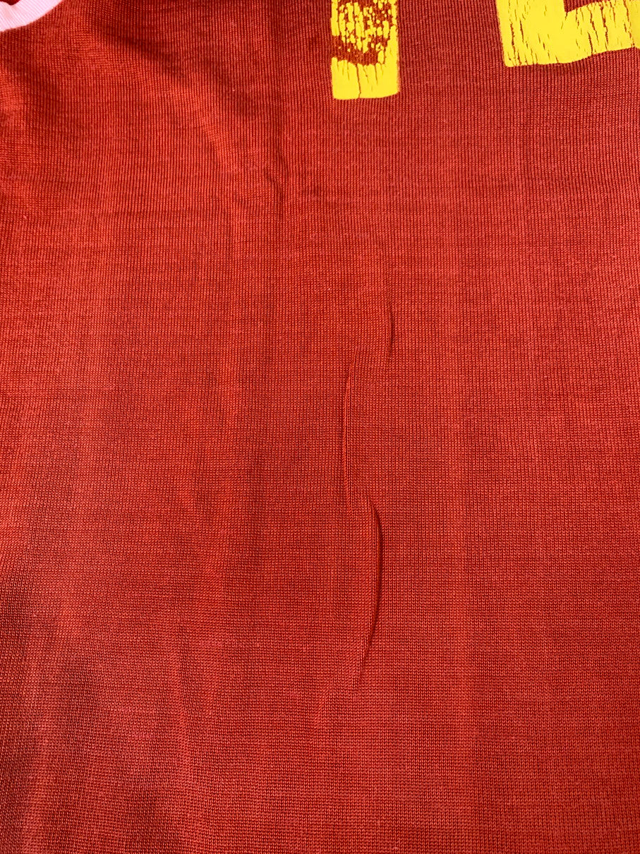 【中古品】【メンズ】 KNITTING MILLS ニッティングミルズ 60'S FOOTBALL SHIRT 60年代 フットボール シャツ 半袖 メンズ トップス 146-250330-em-07-min サイズ:L カラー:オレンジ系 万代Net店