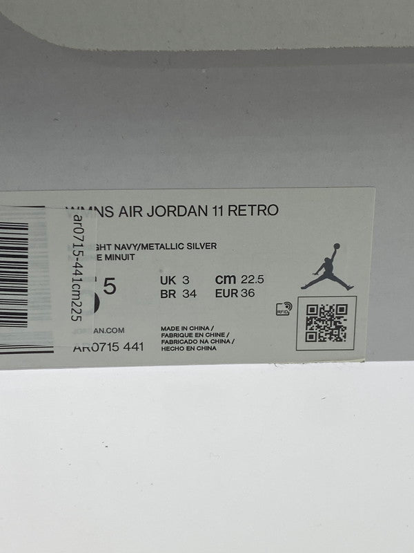 【中古品】【レディース】 NIKE ナイキ WOMEN'S AIR JORDAN 11 AR0715-441 ウィメンズ エア ジョーダン 11 スニーカー 靴 160-250422-yn-11-min サイズ:22.5cm US5.5 カラー:MIDNIGHT NAVY/METALLIC SILVER 万代Net店