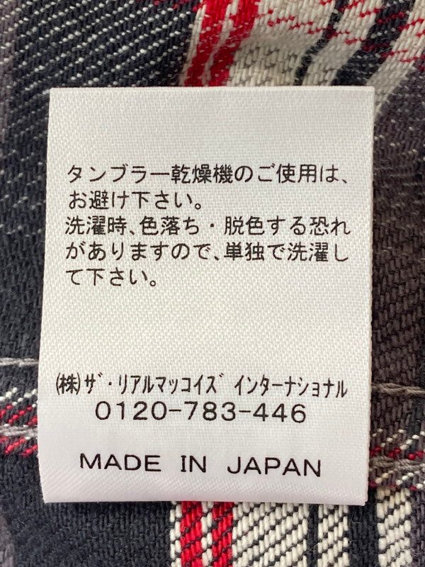 【中古品】【メンズ】 JOE McCOY ジョーマッコイ LOT.911 8HOUR UNION WORK FLANNEL SHIRT フランネルシャツ ロングスリーブ 145-250428-AS-9-min サイズ:14 カラー:グレー/レッド系 万代Net店