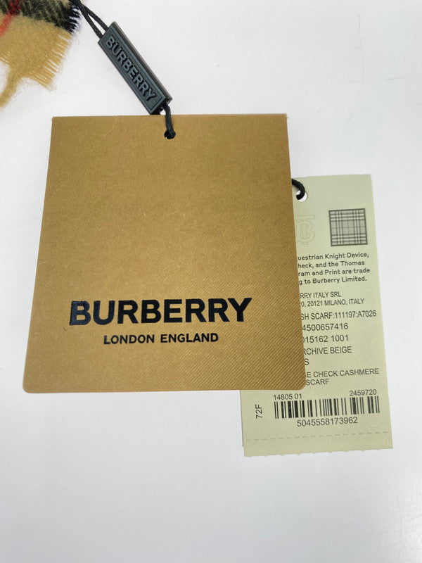 【中古美品】【メンズ/レディース】 BURBERRY バーバリー LONDON ロンドン カシミヤストール チェック柄 マフラー スカーフ メンズ レディース 183-250602-em-02-min カラー:ブラウン(チェック柄) 万代Net店
