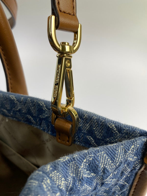 【現状渡し品】【レディース】 Michael Kors マイケルコース デニムキャンバス 2WAY BAG トートバッグ カバン 180-250520-AS-32-min カラー:ネイビー系 万代Net店