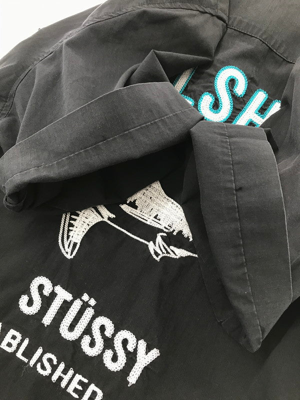 【中古品】【メンズ】 STUSSY ステューシー HELLSHIRE BOWLING SHIRT ヘルシャー ボーリングシャツ 半袖シャツ 142-260520-na-24-tagh サイズ:S カラー:ブラック 万代Net店