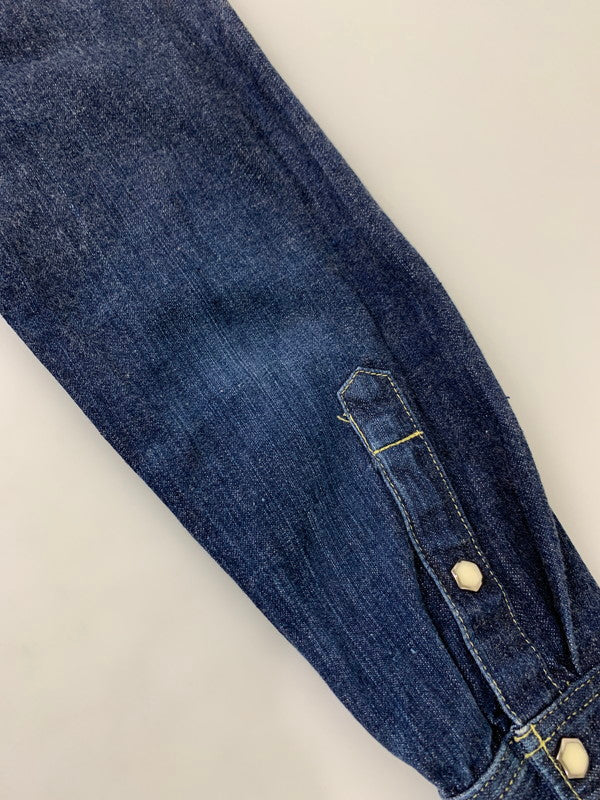 【中古品】【メンズ】 THE REAL MOON リアルムーン DENIM WORK SHIRT デニムワークシャツ ロングスリーブ 145-250528-AS-43-min サイズ:L カラー:インディゴ 万代Net店
