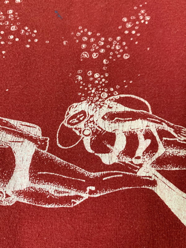 【現状渡し品】【メンズ】 SPORTSWEAR スポーツウェア 70-80'S PRINT L S TEE Tシャツ トップス 146-250710-ks-90-min サイズ:M カラー:レッド 万代Net店
