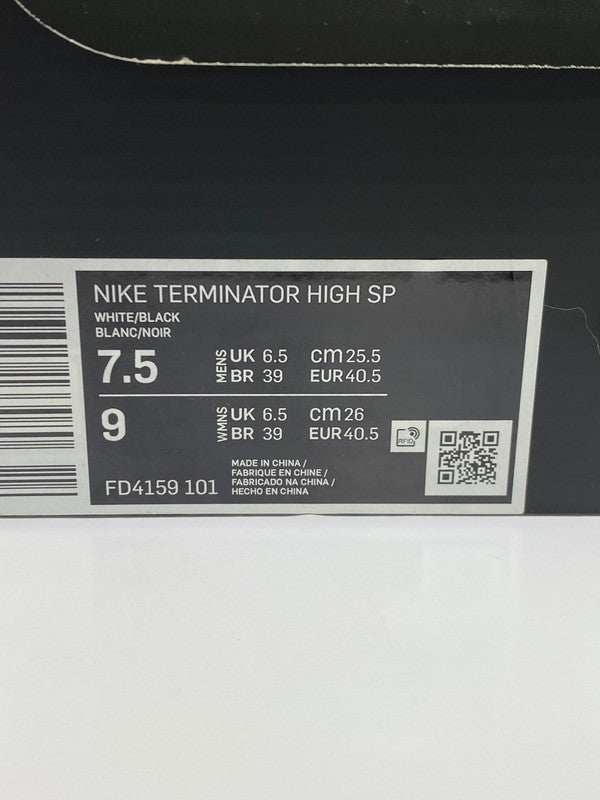 【中古美品】【メンズ/レディース】 NIKE ナイキ ×COMME DES GARCONS HOMME PLUS FD4159-101 TERMINATOR HIGH BLACK 靴 シューズ スニーカー 160-250625-AS-35-min サイズ:25.5cm カラー:WHITE/BLACK 万代Net店