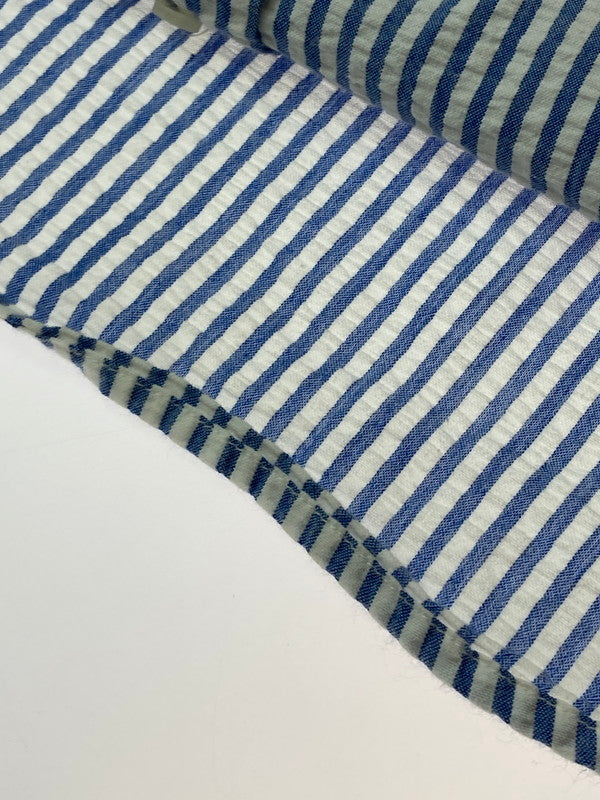 【中古品】【メンズ】 LANDS'END ランズエンド STRIPE SEERSUCKER S S SHIRT ストライプシャツ トップス 146-250710-ks-106-min サイズ:XL カラー:ブルー系 万代Net店