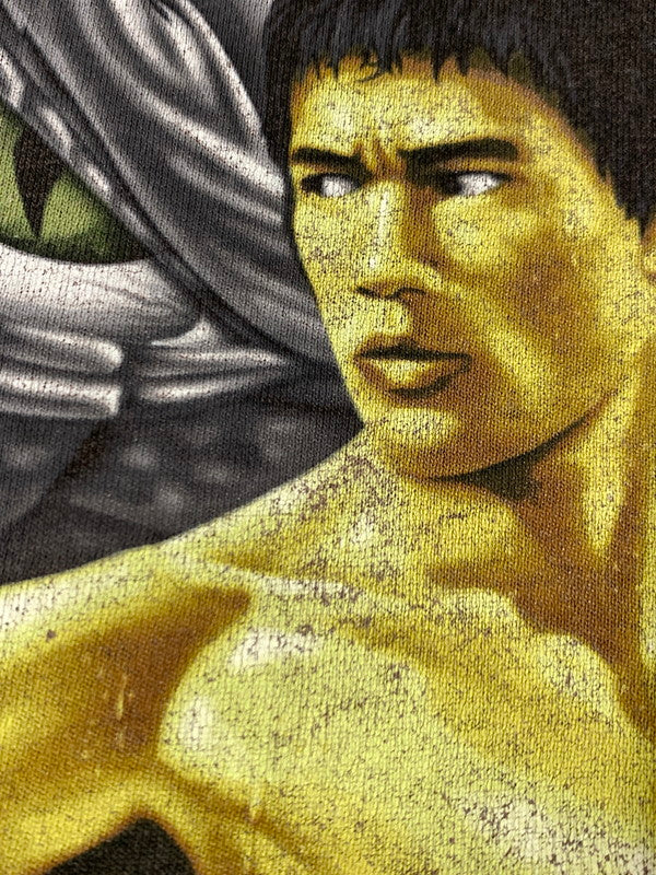 【中古品】【メンズ】 BLUCE LEE ブルース・リー 90S DRAGON EYES TEE 90年代 ドラゴンアイ Tシャツ トップス 146-250717-jt-05-min サイズ:L カラー:ブラウン 万代Net店