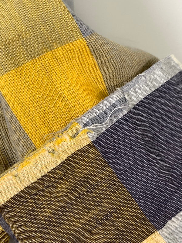 【現状渡し品】【メンズ】 PILGRIM ピルグリム 50S OPEN COLLAR CHECK LS SHIRT オープンカラー チェックシャツ ロングスリーブ 146-250731-AS-59-min サイズ:S カラー:グレー/イエロー 万代Net店