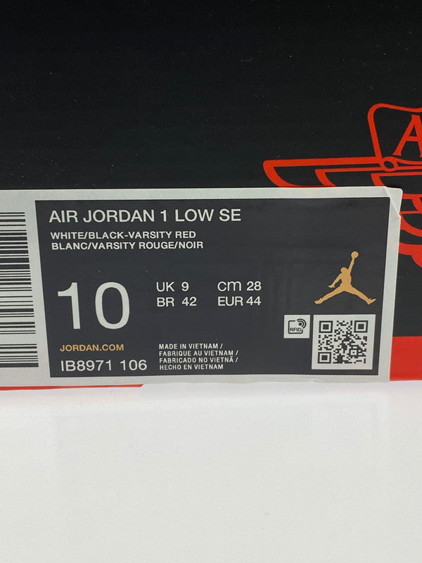 【中古美品】【メンズ】 NIKE ナイキ IB8971-106 AIR JORDAN 1 LOW SE 靴 シューズ スニーカー SNEAKERS 160-250820-ks-14-min サイズ:28cm カラー:WHITE/BLACK‐VARSITY RED 万代Net店