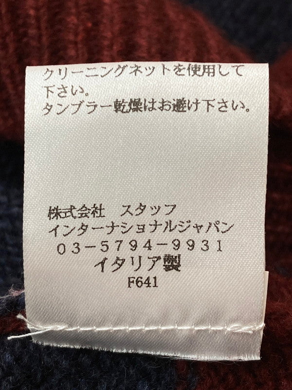 【中古品】【メンズ】 マルタンマルジェラ WOOL BORDER L/S KNIT ウール ボーダーニット トップス 141-250823-yn-28-min サイズ:M カラー:ネイビー/ボルドー 万代Net店