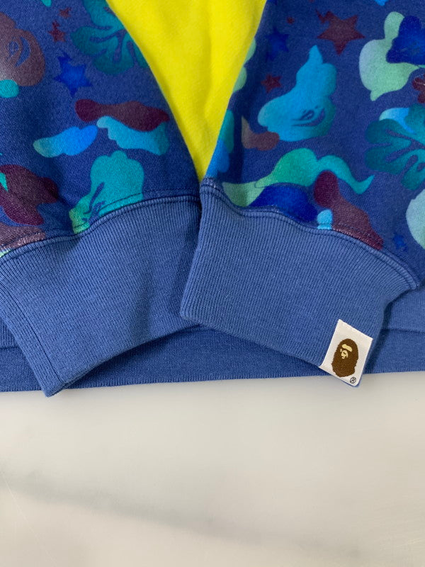 【中古品】【レディース】 アベイシングエイプ 001PPB302503X PULLOVER HOODIE プルオーバー フーディ レディース パーカー 170-260403-KS-14-min サイズ:S カラー:イエロー/ブルー 万代Net店