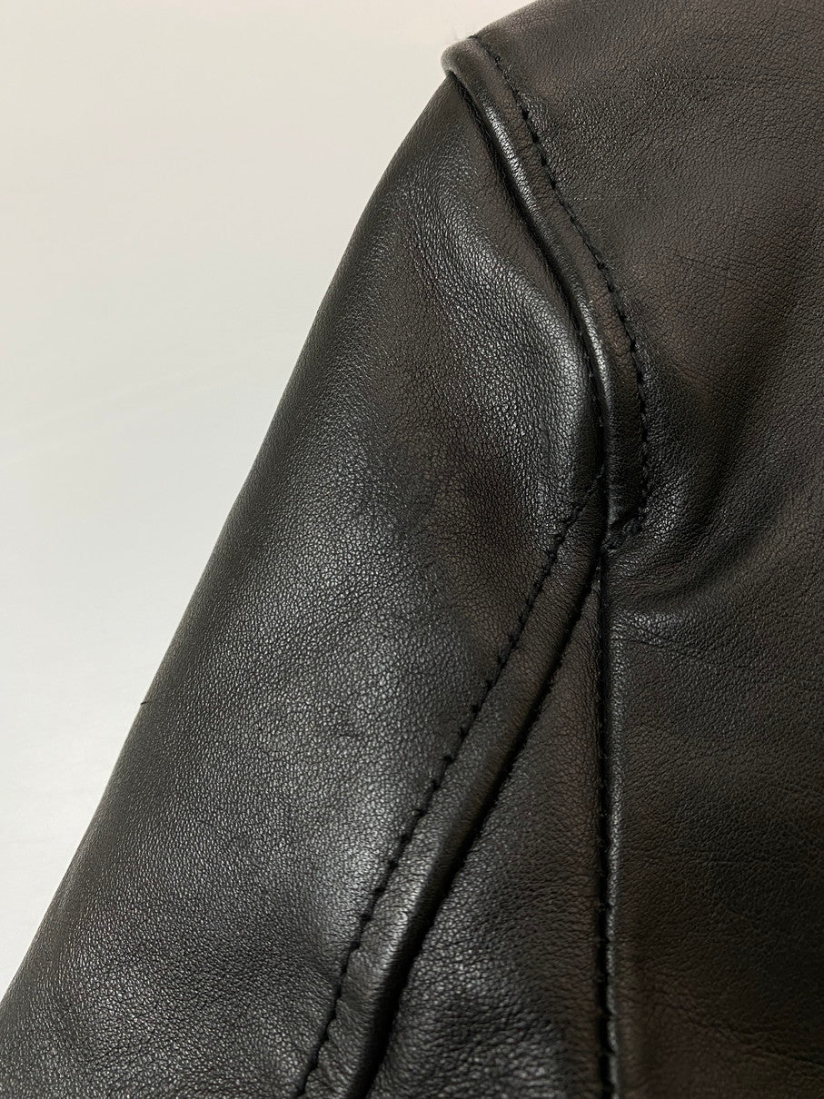 【中古品】【メンズ】 ナノユニバース DUBBLE LEATHER JACKET レザージャケット 140-250830-ks-14-min サイズ:S カラー:ブラック 万代Net店