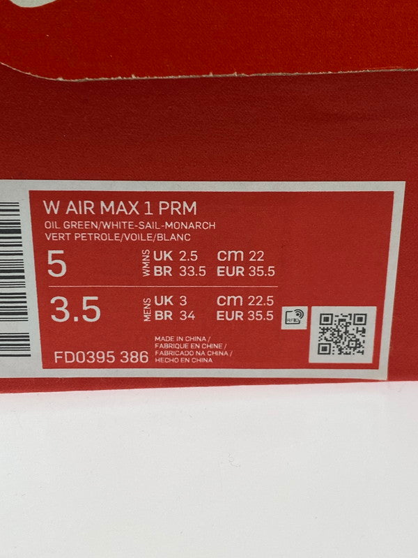 【未使用品】【レディース】 NIKE ナイキ WMNS AIR MAX 1 PREMIUM THINK TANK FD0395-386 ウィメンズ エアマックス1 プレミアム シンクタンク スニーカー 靴 166-250909-kk-27-min カラー:OIL GREEN/WHITE-SAIL-MONARCH 万代Net店