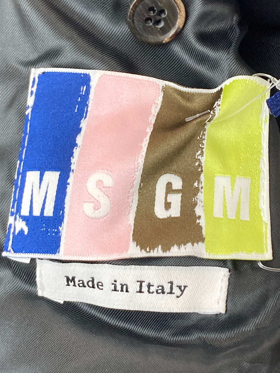 【中古美品】【レディース】 MSGM エムエスジーエム 154071 総柄 GIACCA JACKET ジャケット 169-251012-ks-62-min サイズ:46 カラー:ブラック/グレー 万代Net店