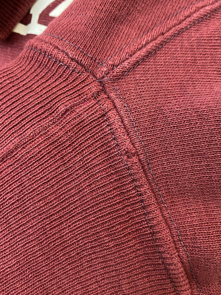 【現状渡し品】【メンズ】 チャンピオン 70S 青単色タグ 3段 カプセルプリント REVERSE WEAVE FORDHAM HOODIE リバースウィーブ フーディ メンズ トップス パーカー 146-250922-em-30-min サイズ:M カラー:ダークレッド 万代Net店
