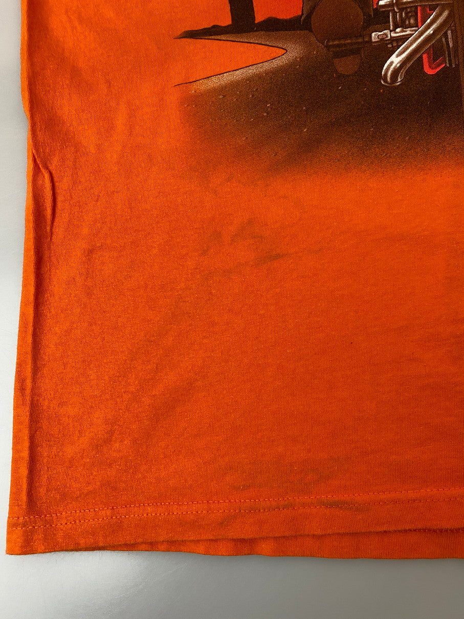 【中古品】【メンズ】 DELTA PRO WEIGHT デルタ プロ ウエイト S/S PRINT TEE 両面 ショートスリーブ プリントTシャツ 半袖 トップス 146-251011-kk-39-min サイズ:2XL カラー:オレンジ 万代Net店